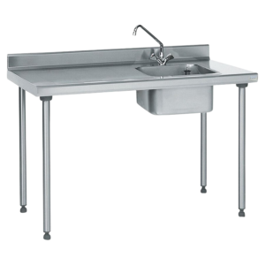 TABLE INOX AVEC BAC 1200 mm