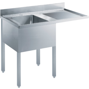 PLONGE INOX 1 BAC AVEC ÉGOUTTOIR DROIT – 1200 M